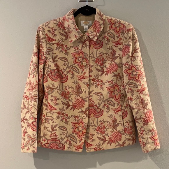 Talbots Jackets & Blazers - Talbots cotton/silk blend printed blazer